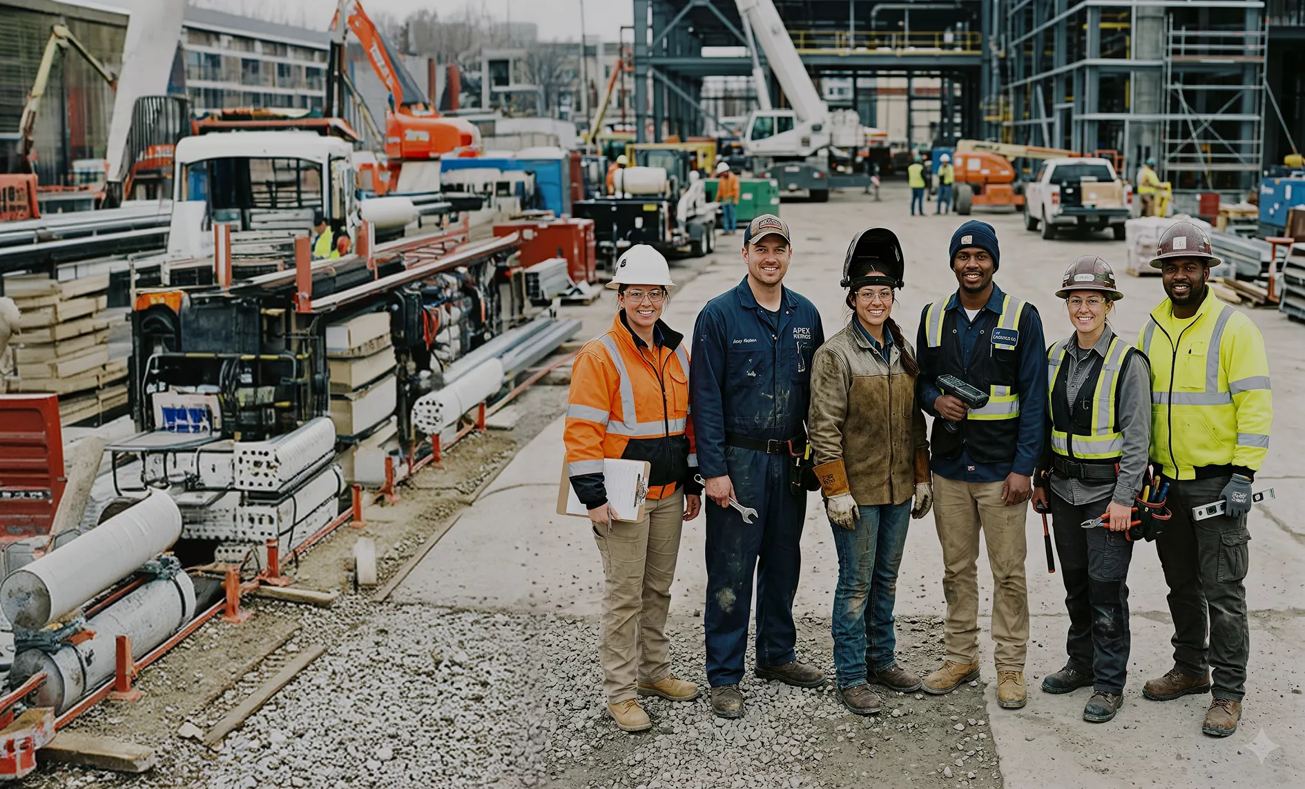 Klothon workwear team on an industrial site